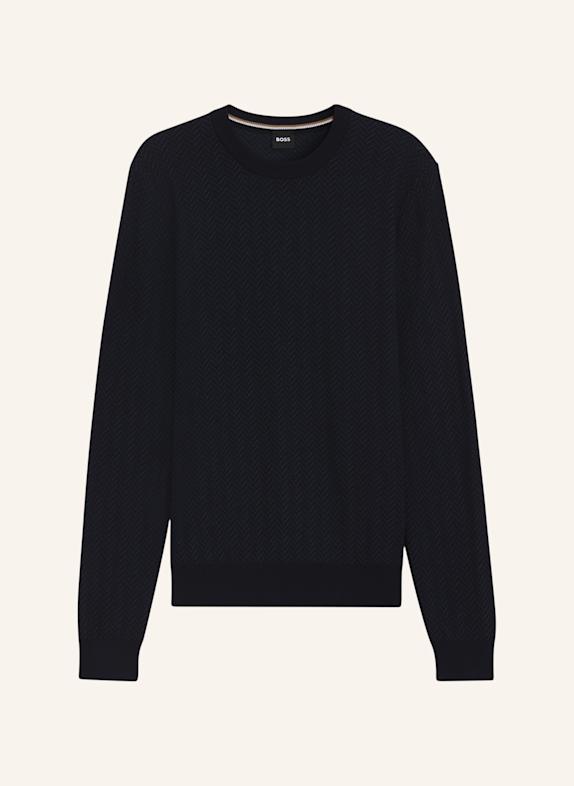 BOSS Pullover H-HABITO Regular Fit DUNKELBLAU