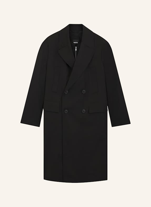 BOSS Klassischer Mantel C-CALE-DB-3IN1251BTC Relaxed Fit SCHWARZ