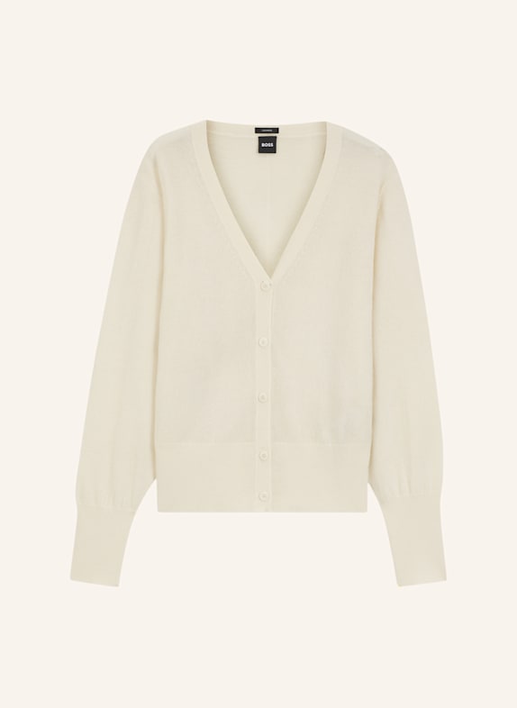 BOSS Strickjacke FUVRONA aus Cashmere WEISS