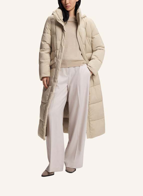 BOSS Steppmantel PAMAXI mit abnehmbarer Kapuze BEIGE
