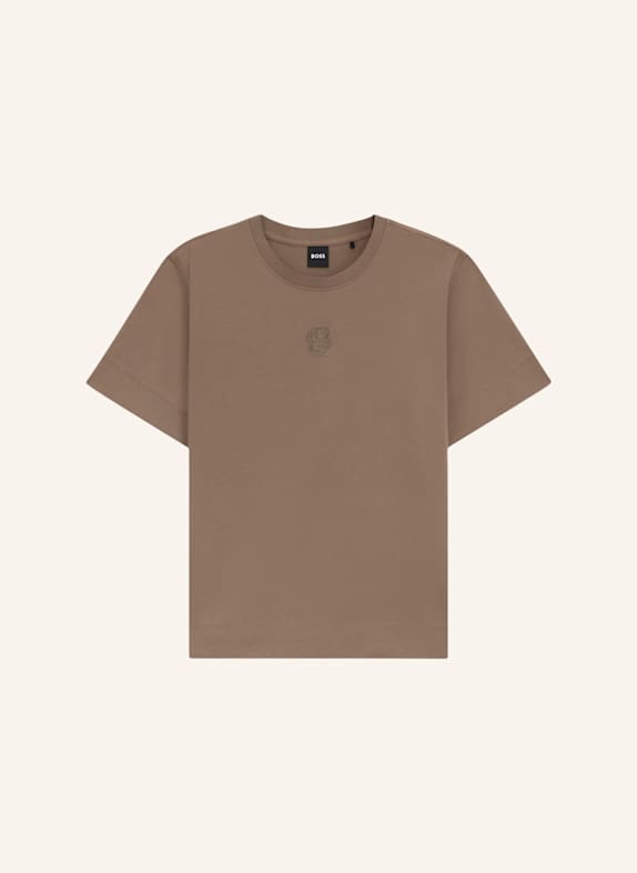 BOSS T-Shirt ELPHA mit Schmucksteinen BRAUN