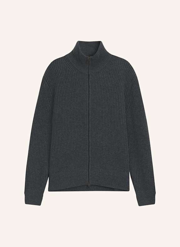 BOSS Strickjacke HILUSTRE_DB Relaxed Fit DUNKELGRAU