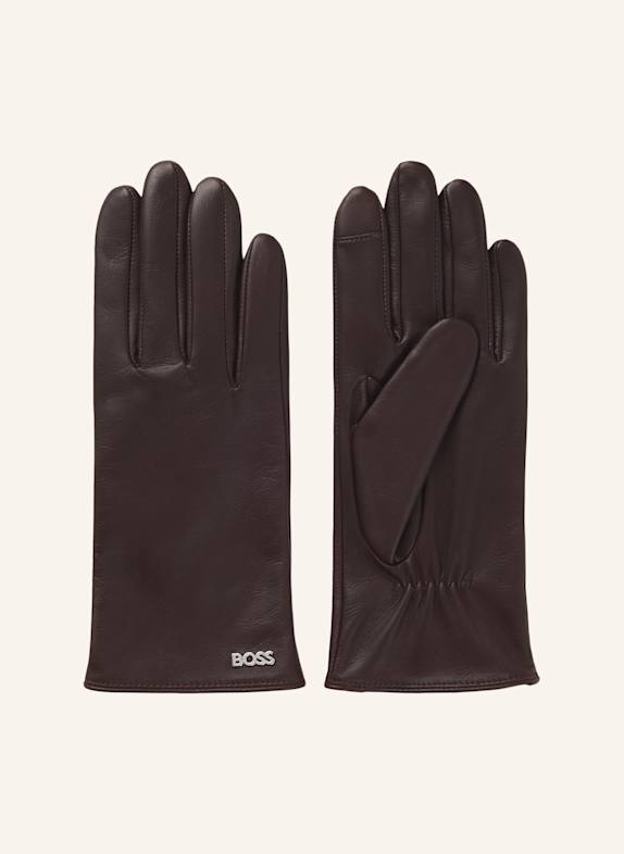 BOSS Lederhandschuhe GUEEN-ME DUNKELLILA