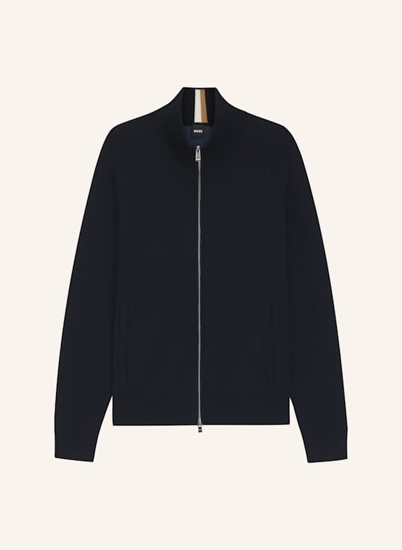 BOSS Strickjacke H-IDINO Regular Fit DUNKELBLAU