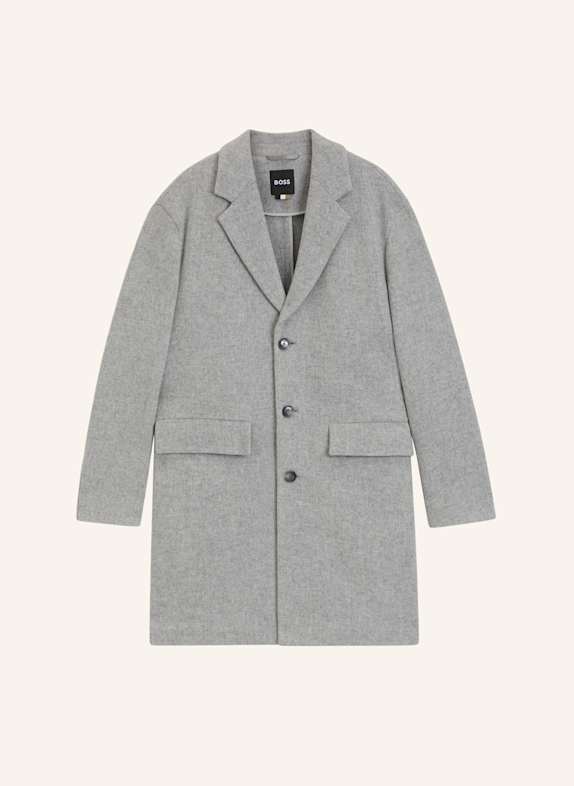 BOSS Klassischer Mantel C-CALE-FLAPS-254 Relaxed Fit GRAU