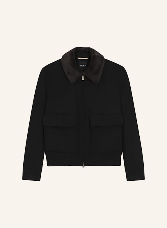 BOSS Klassischer Mantel H-CHARLY-251 Regular Fit SCHWARZ