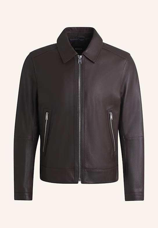 BOSS Lederjacke MAPSON4 BRAUN