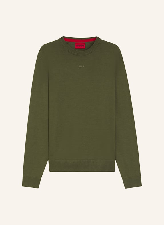HUGO Pullover SAN CASSIUS-C2 Slim Fit HELLGRÜN