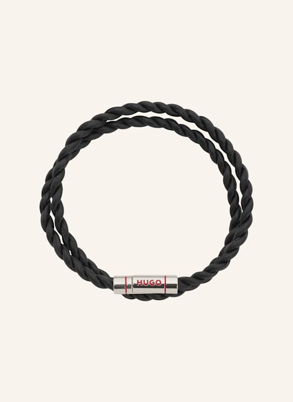 HUGO Armband E-DOUBLEBRAID4-BRA SCHWARZ