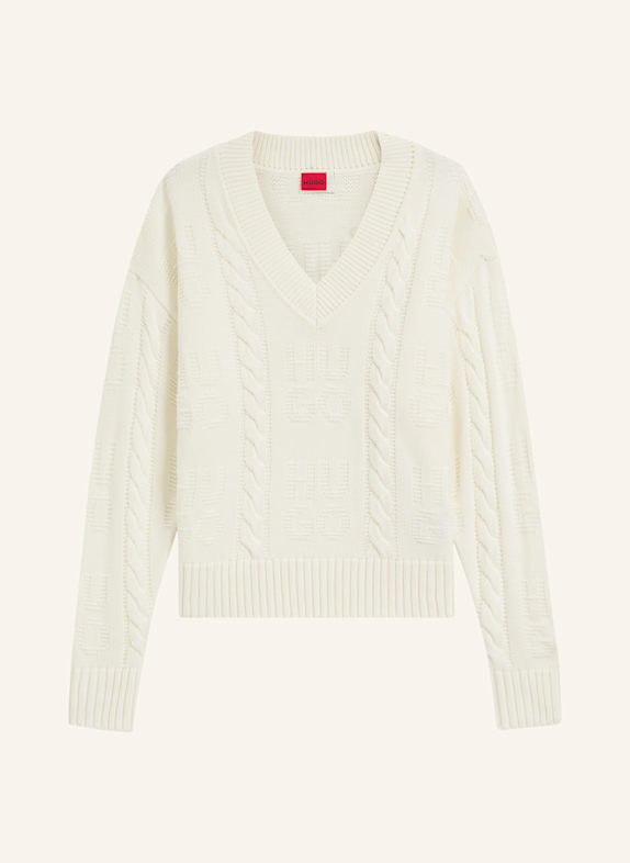 HUGO Pullover SYPRES Oversize Fit WEISS