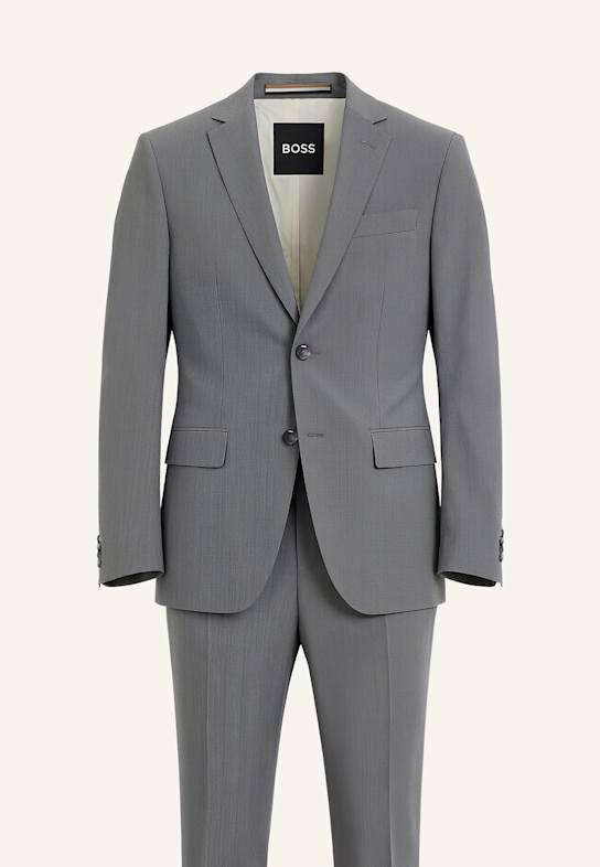 BOSS Business Anzug H-HUGE-2PCS-253 Slim Fit HELLGRAU