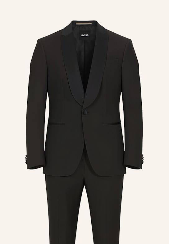 BOSS Business Anzug H-HUGE-2PCS-TUXS-254 Slim Fit DUNKELBRAUN