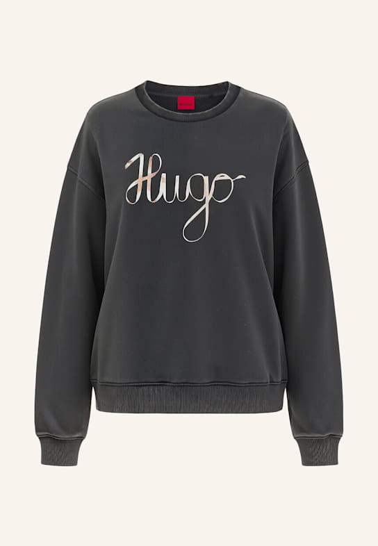 HUGO Sweatshirt DEROXINA_4 Oversize Fit SCHWARZ