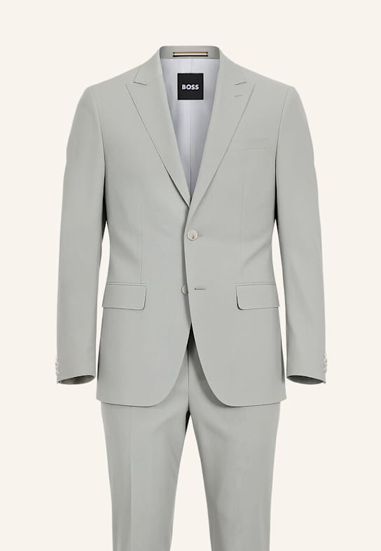 BOSS Business Anzug H-HUGE-2PCS-PEAK-242 Slim Fit SILBER