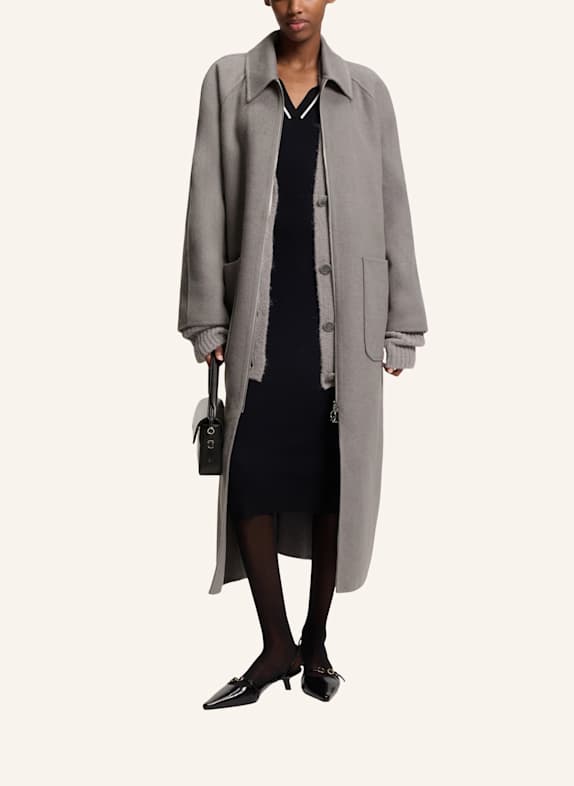 HUGO Klassischer Mantel MINETTA-1_DF Relaxed Fit GRAU