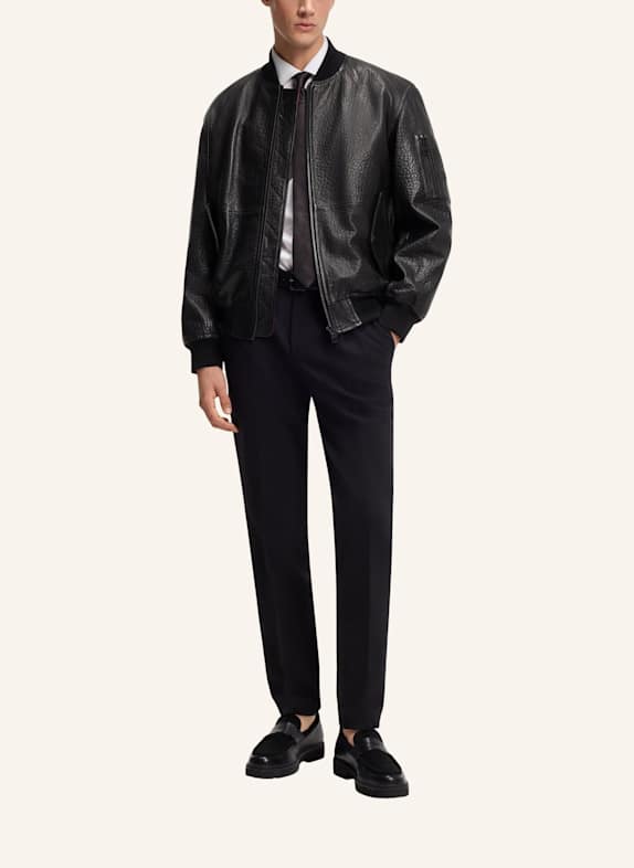 HUGO Lederjacke LUDE Regular Fit SCHWARZ