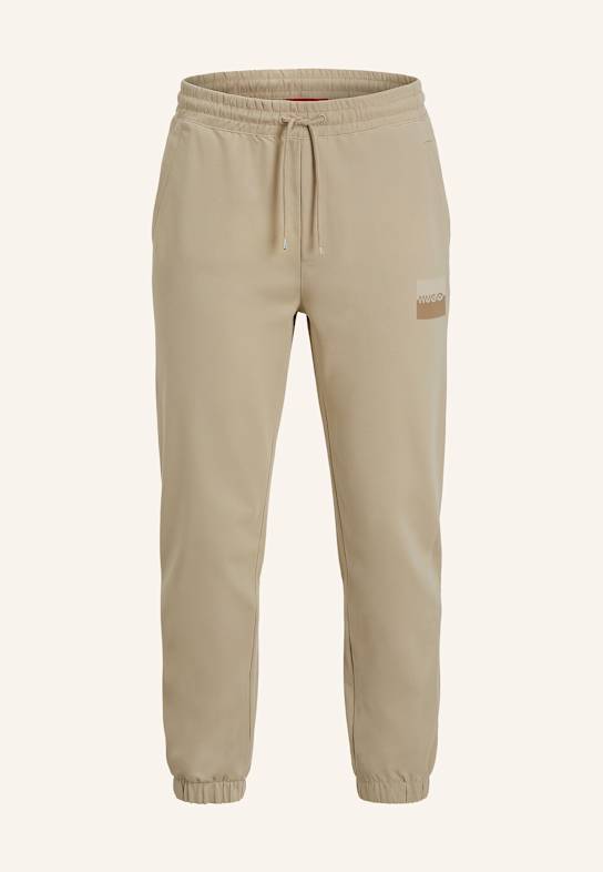 HUGO Casual Hose DUSPLITAN Relaxed Fit BEIGE