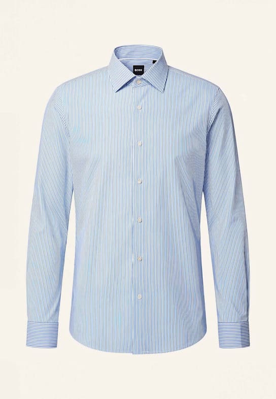 BOSS Business Hemd H-HANK-KENT-C1-214 Slim Fit HELLBLAU