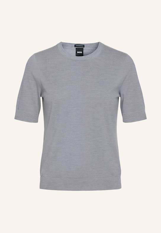 BOSS Strickshirt FARBELLA HELLGRAU