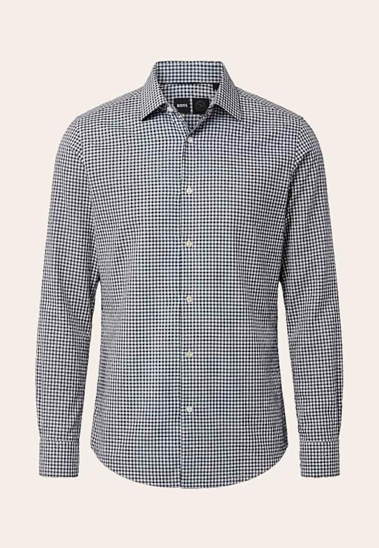 BOSS Business Hemd P-HANK-KENT-C1-222 Slim Fit DUNKELBLAU