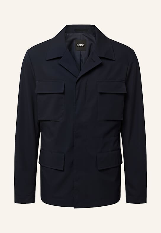 BOSS Klassischer Mantel P-CARPER-FIELDTW-253 Relaxed Fit DUNKELBLAU