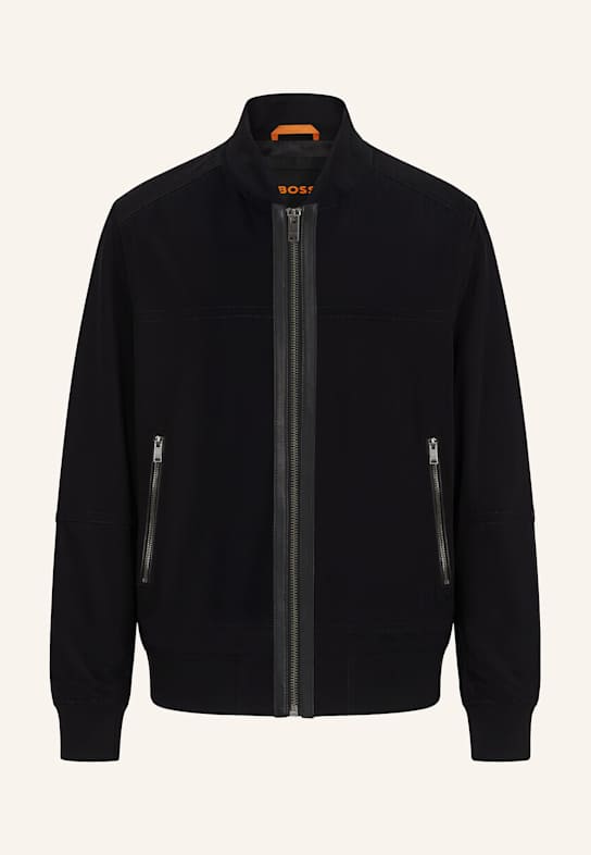 BOSS Lederjacke JOHICE Regular Fit SCHWARZ