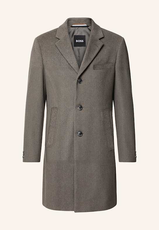 BOSS Klassischer Mantel H-HYDE-244 Slim Fit KHAKI