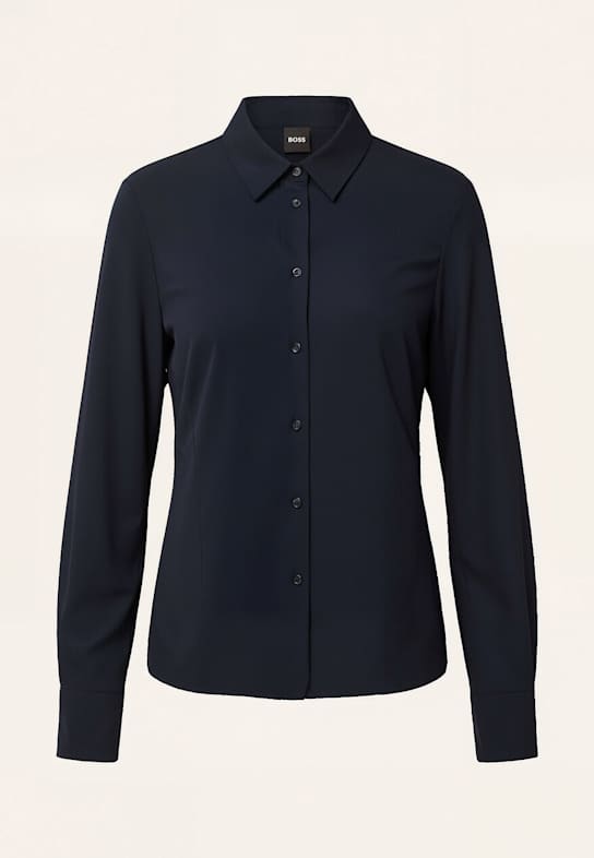 BOSS Casual Bluse BRONTA_TUESDAY Extra-Slim Fit DUNKELBLAU