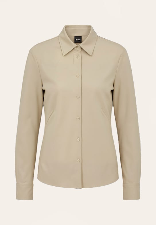 BOSS Casual Bluse BRONTA_TUESDAY Extra-Slim Fit BEIGE
