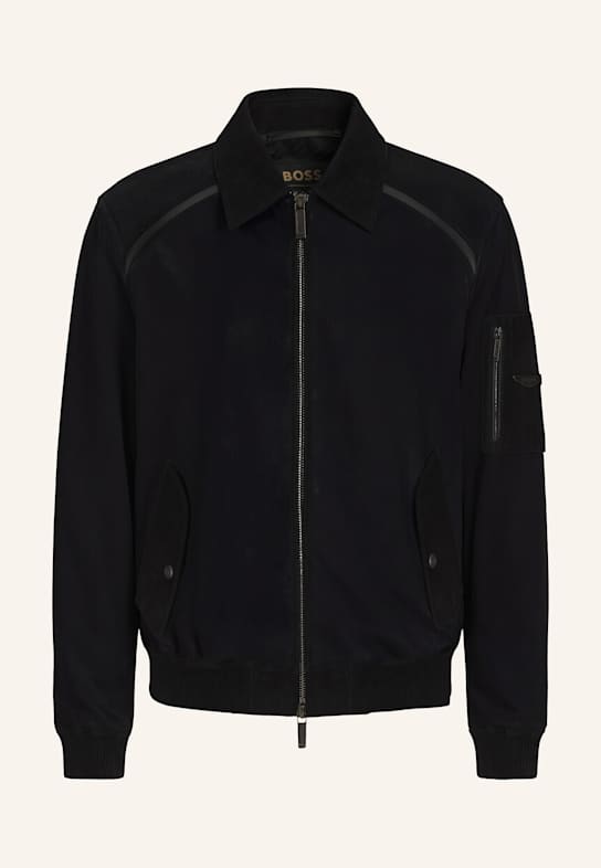 BOSS Lederjacke L-ACE_AM Regular Fit SCHWARZ