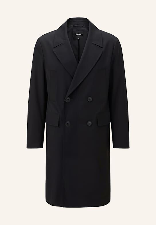 BOSS Klassischer Mantel C-CALE-DB-3IN1251BTC Relaxed Fit SCHWARZ