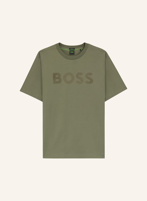 BOSS T-Shirt TS_ICONIC LOGO Relaxed Fit KHAKI