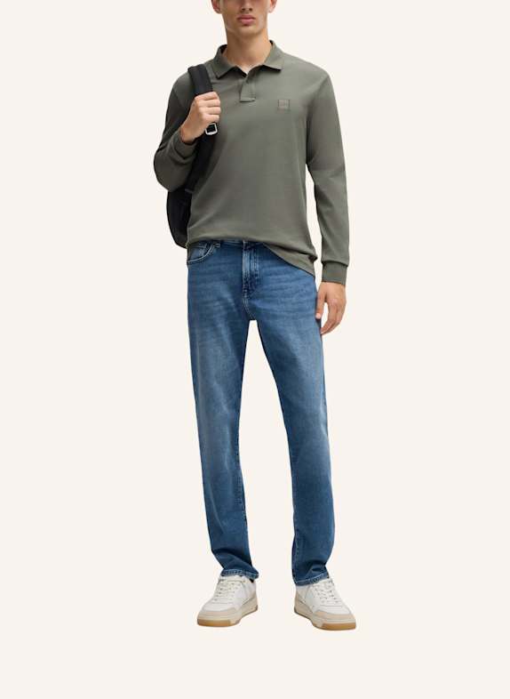 BOSS Piqué-Poloshirt PASSERBY Slim Fit GRAU