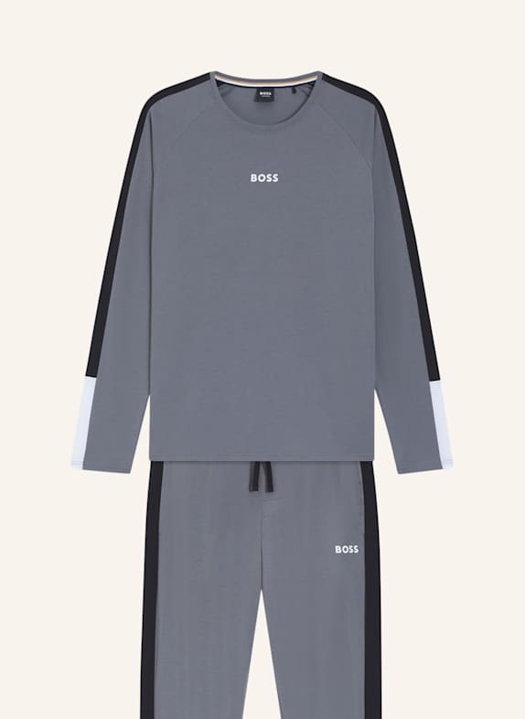 BOSS Pyjama-Set BALANCE LONG SET Regular Fit DUNKELGRAU