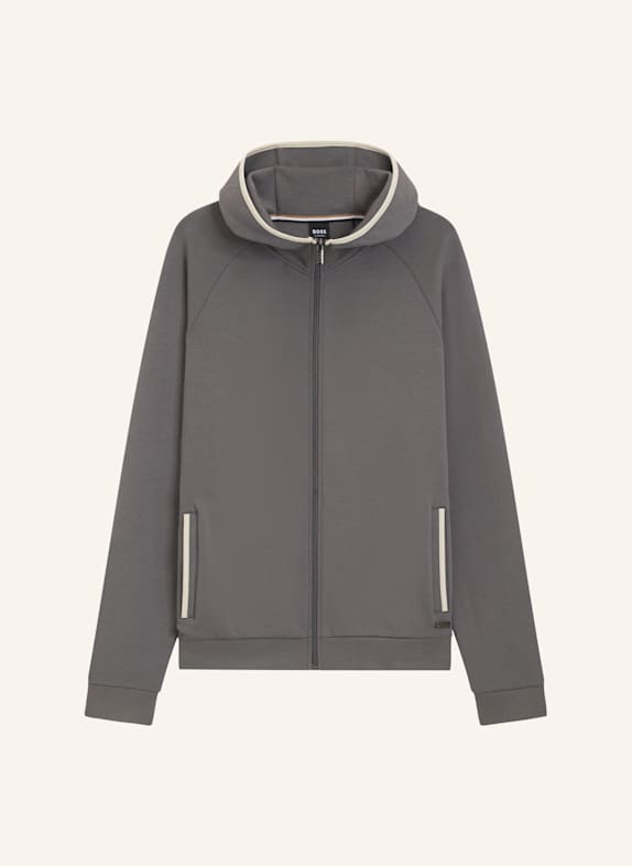 BOSS Loungewear Jacke SENSE HOODED JACKET Regular Fit DUNKELGRAU