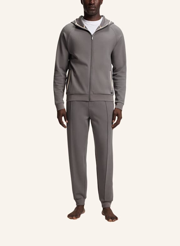 BOSS Loungewear Jacke SENSE HOODED JACKET Regular Fit DUNKELGRAU