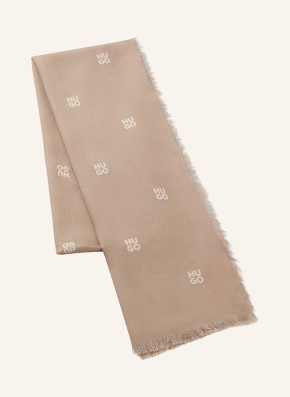 HUGO Gewebter Schal YONDA_75*180 HELLBRAUN