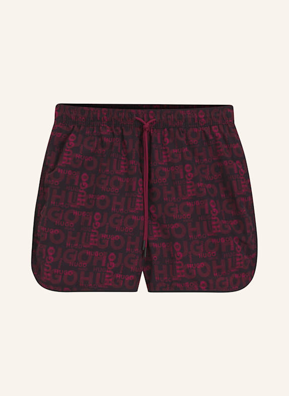 HUGO Badeshort RIK DUNKELROT