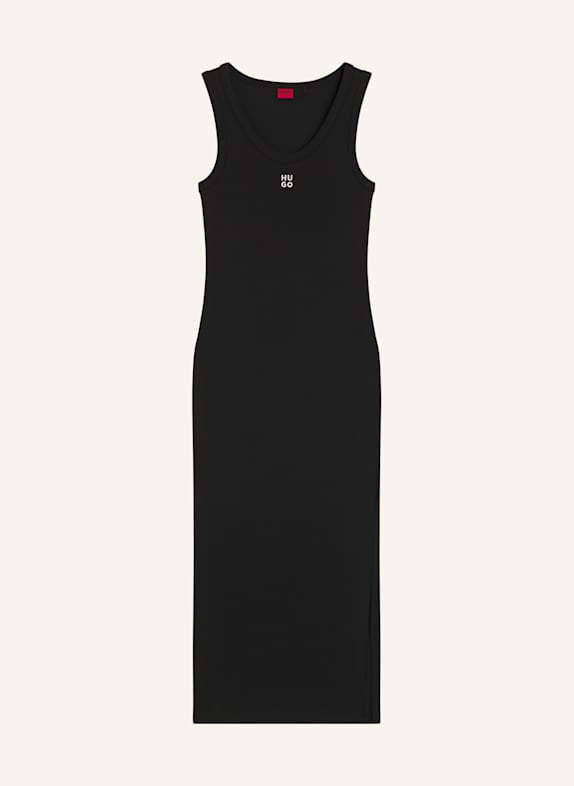 HUGO Jersey-Kleid NALIMERA Slim Fit SCHWARZ