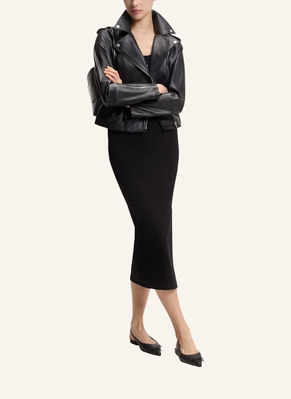 HUGO Jersey-Kleid NALIMERA Slim Fit SCHWARZ