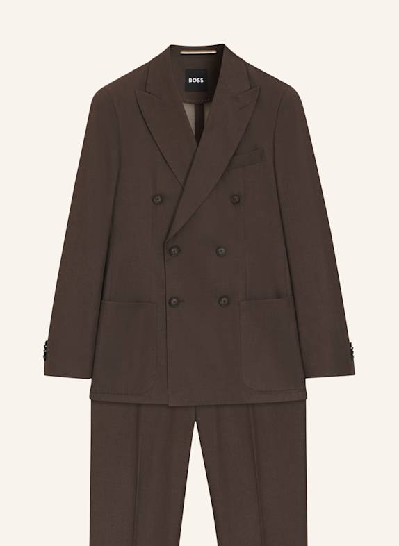 BOSS Business Anzug C-HUGE-2PCS-DB-262 Slim Fit DUNKELBRAUN