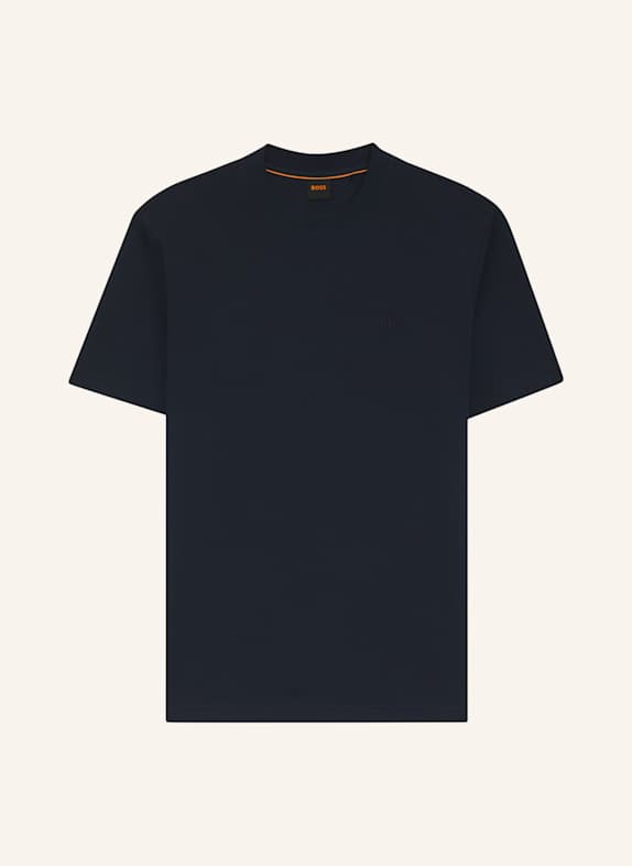 BOSS T-Shirt TE_INTERLOCK Regular Fit DUNKELBLAU
