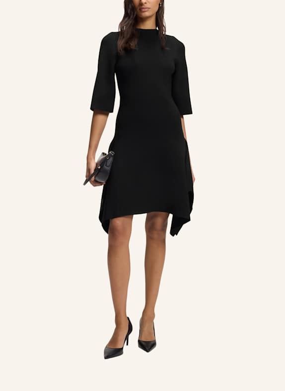 BOSS Gestricktes Kleid FLARIS Slim Fit SCHWARZ