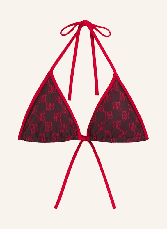 HUGO Bikini-Oberteil MONOGRAM TRIANGLE Regular Fit ROT