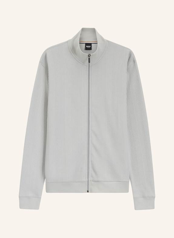 BOSS Loungewear Jacke STRUCTURE ZIP JACKET Regular Fit HELLGRAU