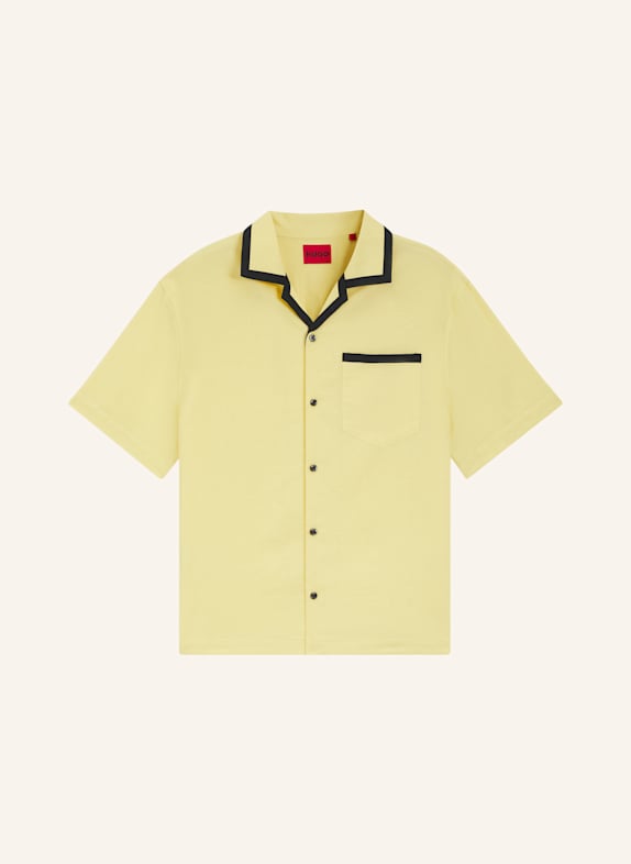 HUGO Business Hemd EXOLINO Oversize Fit GELB