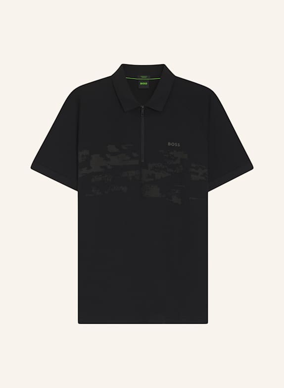 BOSS Poloshirt PL_GLOBE PATTERN Regular Fit SCHWARZ