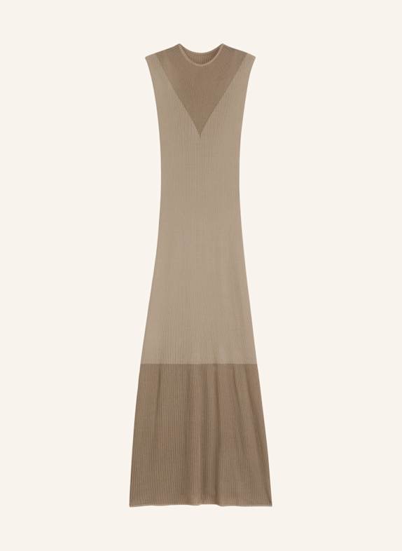 HUGO Gestricktes Kleid SLYANNY Slim Fit HELLBRAUN