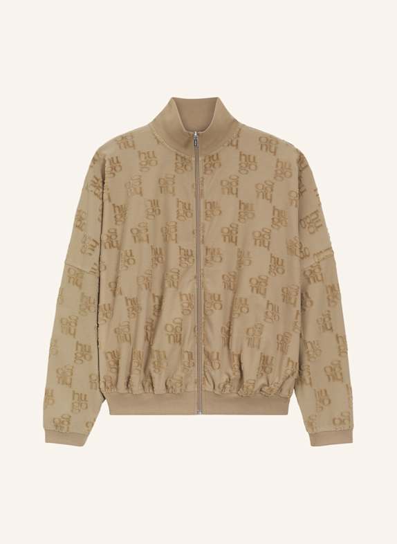 HUGO Loungewear Jacke TERRYMONOGRAM_JACKET HELLBRAUN