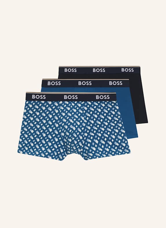 BOSS Boxershort TRUNK 3P POWER DESIG BLAU